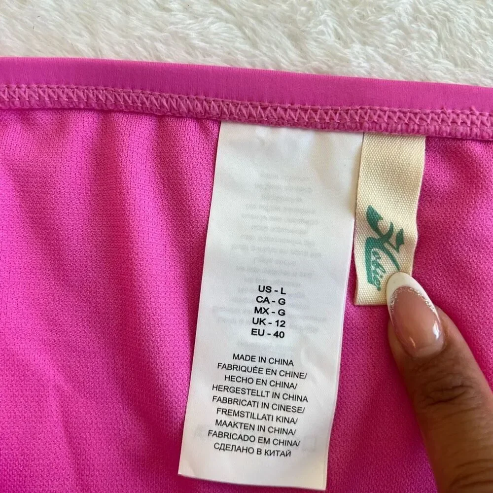 Hobie Pink Bikini Bottoms Side Ties Large NEW - Picture 2 of 7